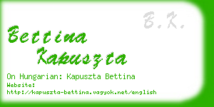 bettina kapuszta business card